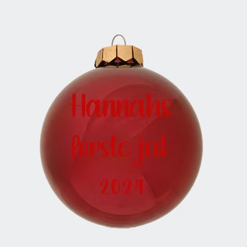 Min første jul - Julekugle Customizer 123Unik Blank rød julekugle 80 mm Rød 80mm
