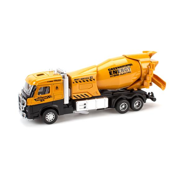 Mini | Arbejdslastbiler med pull-back, lys og lyd, 4 modeller Alm produkt 123Unik Sementblander