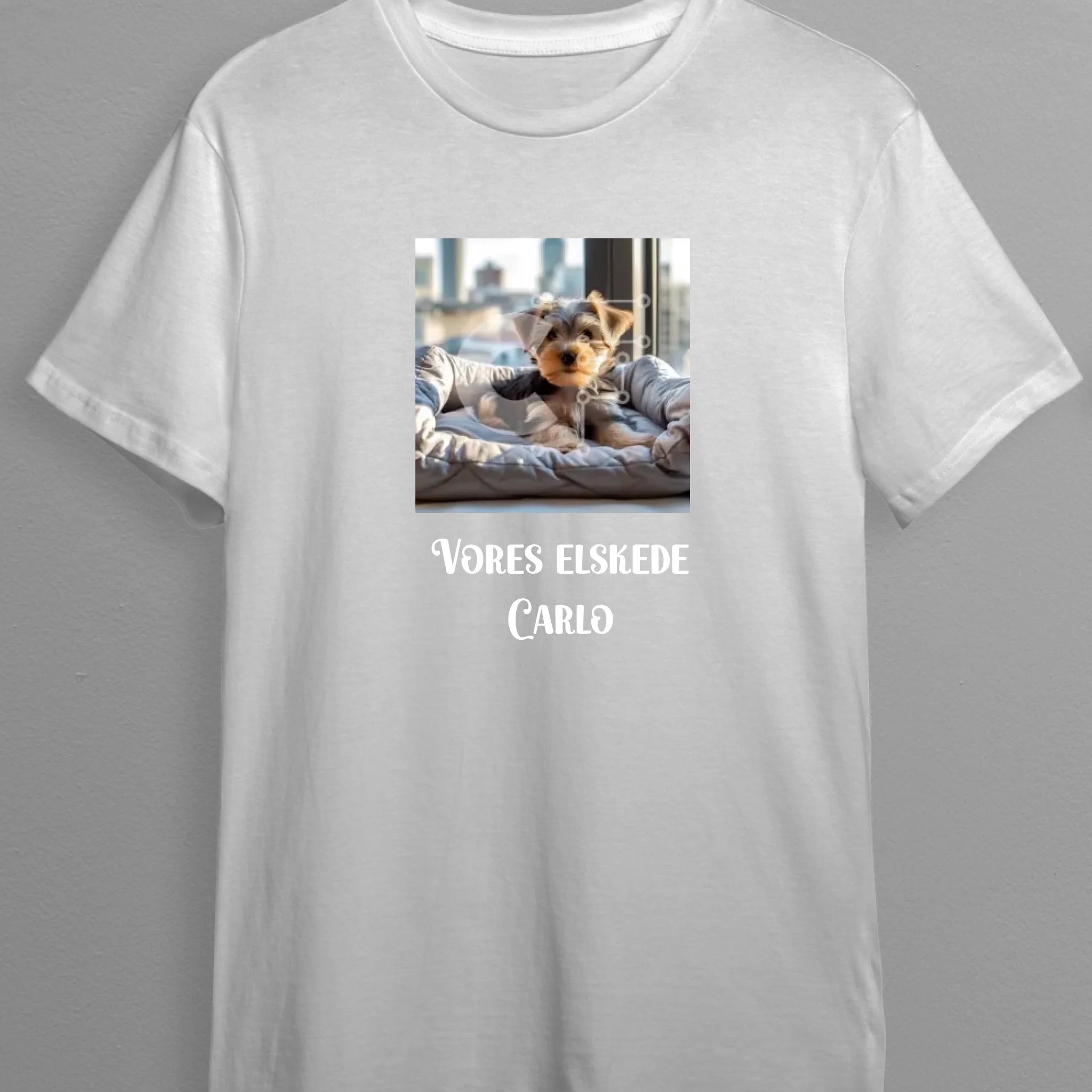 T-shirt - Upload eget billede Customizer 123Unik T-shirt - Print på front White Small