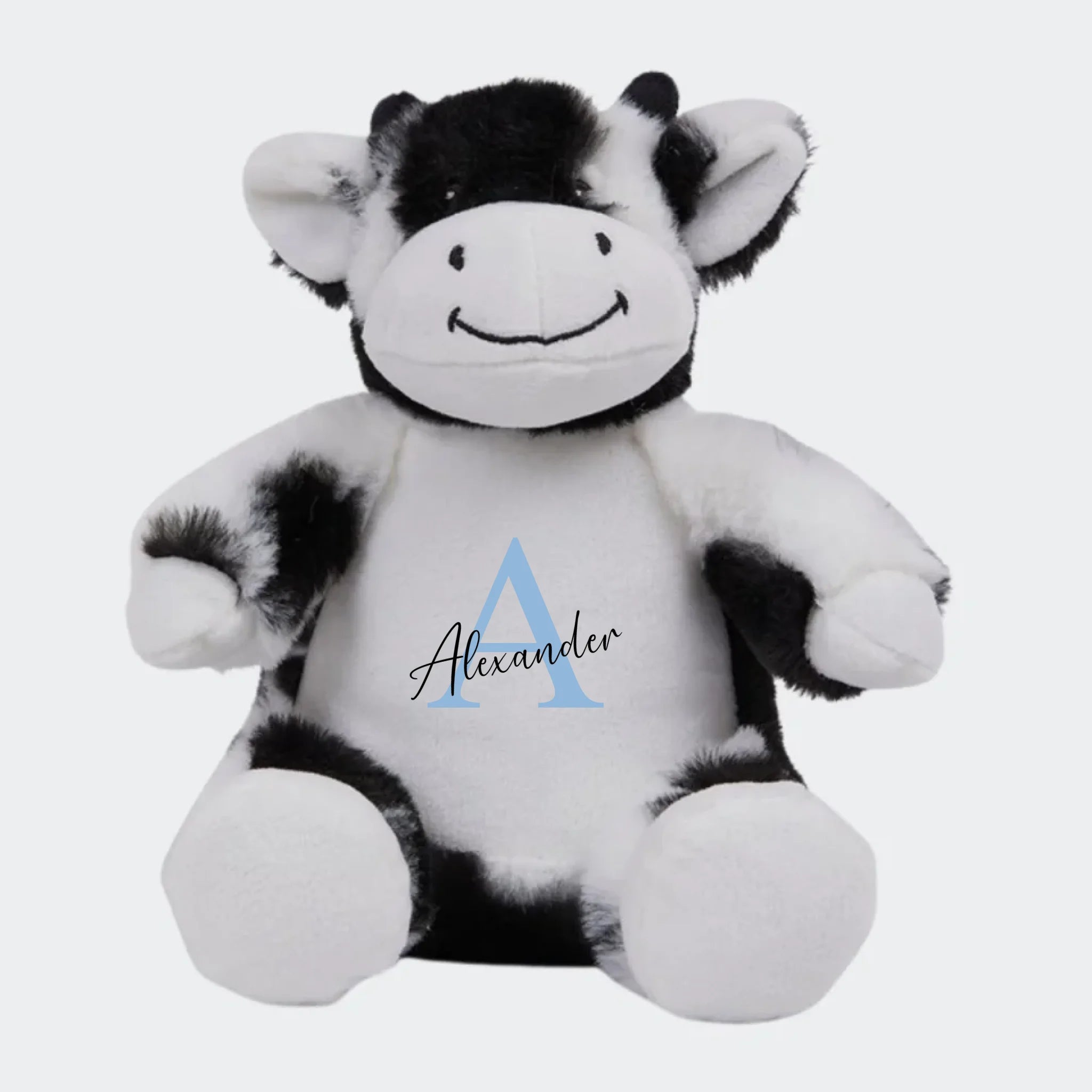 Lille ko bamse Customizer TeeInBlue Vælg farve fra vores farvepalette Sort og hvid Ko