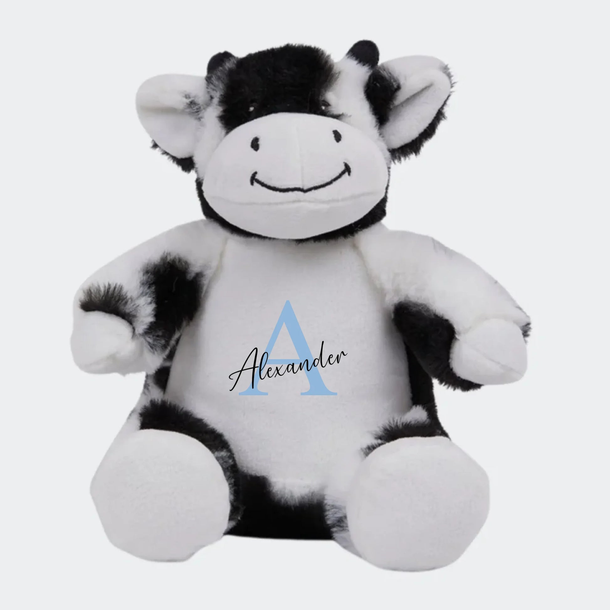 Lille ko bamse Customizer TeeInBlue Vælg farve fra vores farvepalette Sort og hvid Ko