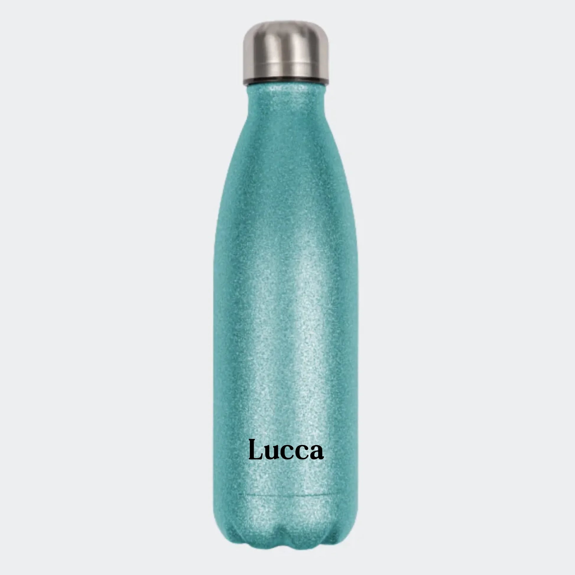 Glitter drikkedunk - navn Customizer TeeInBlue Glitter drikkedunk Blå 500ml