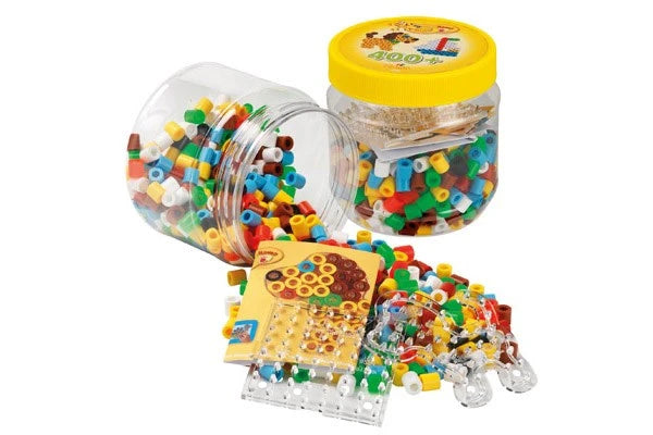 HAMA maxi perler 400 perler og 2 plader i gul dåse 123Unik