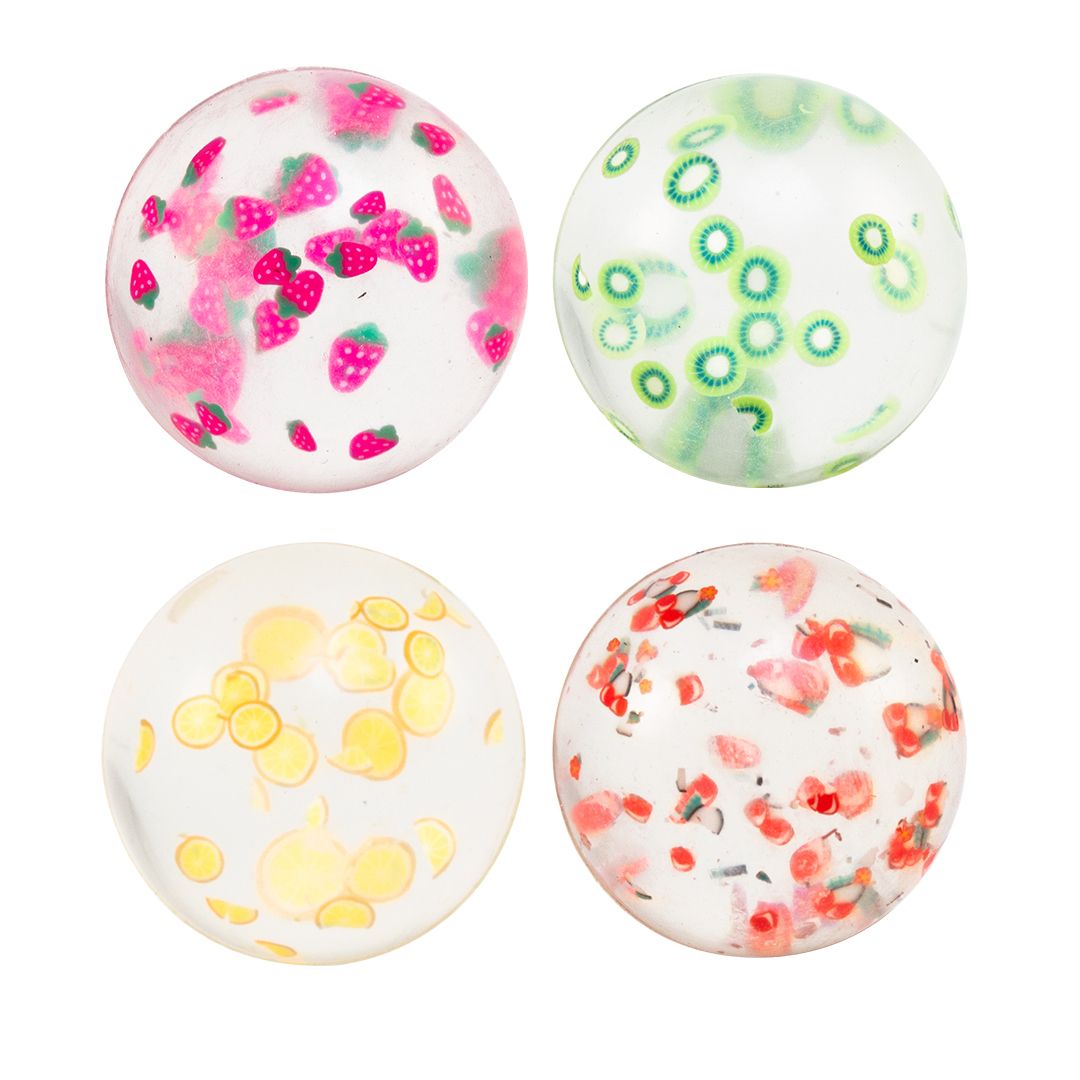Mini | Hoppebold med frugt, Ø4,5 cm., 4 stk. Alm produkt 123Unik